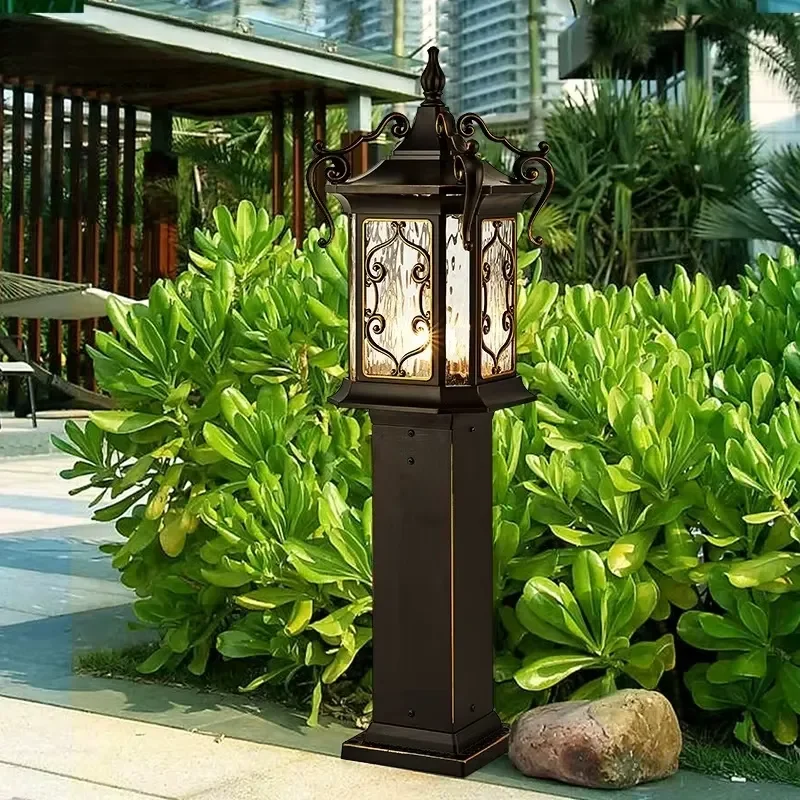 European Style IP65 Waterproof Aluminum LED Lawn Lights for Outdoor Community Garden Antique Courtyard Landscape Street