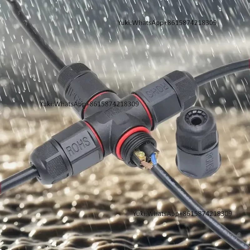 IP68 Waterproof Cable T Tap Electrical Connector 4-Pin Outdoor Sealed Retardant Junction Box LED Light Power Wiring 5-10mm