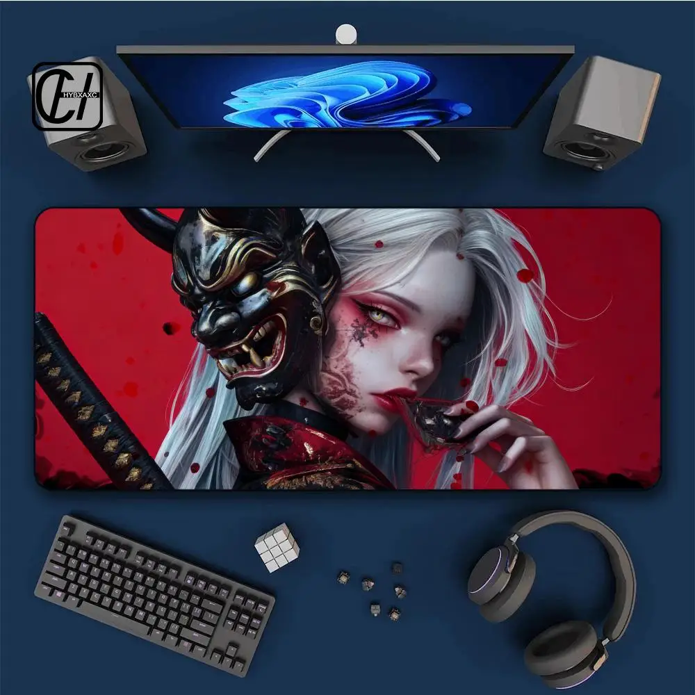 Large Gaming Mouse Pad Premium Mousepad Gamer Mask Girl Anime Mouse Mat XXL Deskmat Computer Keyboard Pads Office Carpet XAXC