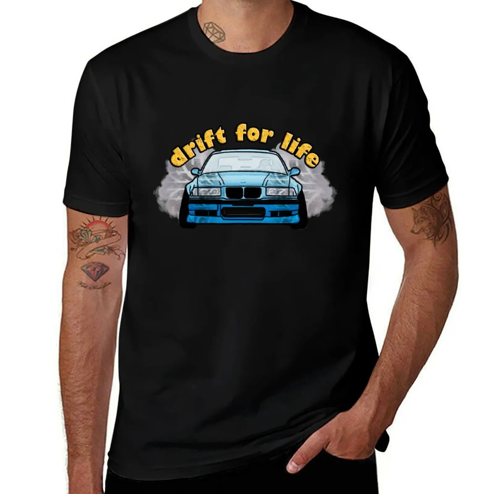 fast car drifting T-Shirt Comfortable Basic Crew Neck Tee T-Shirt