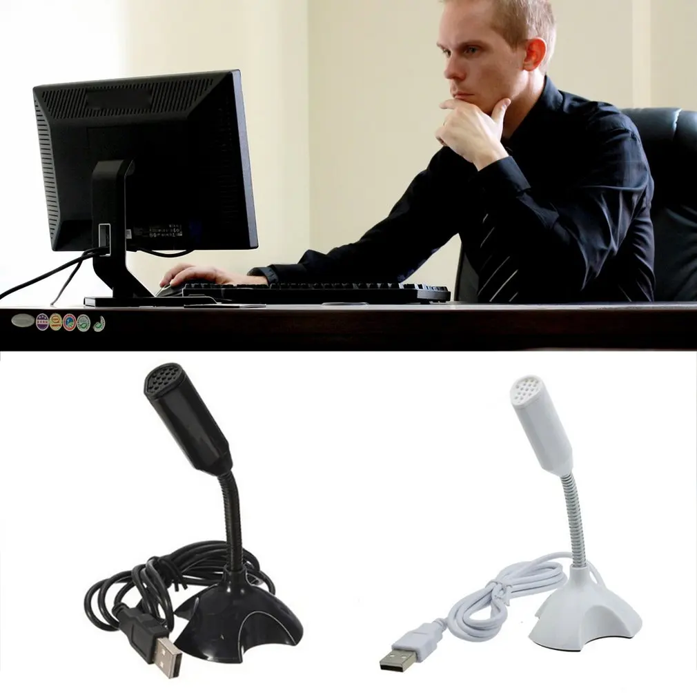 Mini Studio Speech Microphone Adjustable USB Laptop Microphone Stand Mic With Holder for Desktop PC High Quality Dropshipping