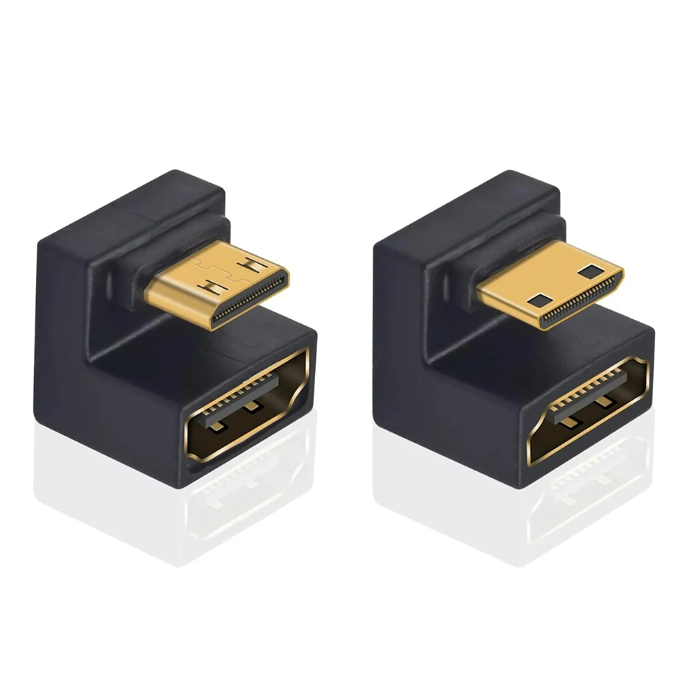 UP/Down Angle 180 Degree 8K@60Hz HDMI-compatible Female to Mini-HD Male U Shaped Adapter for Portable Monitor Notebook Camera