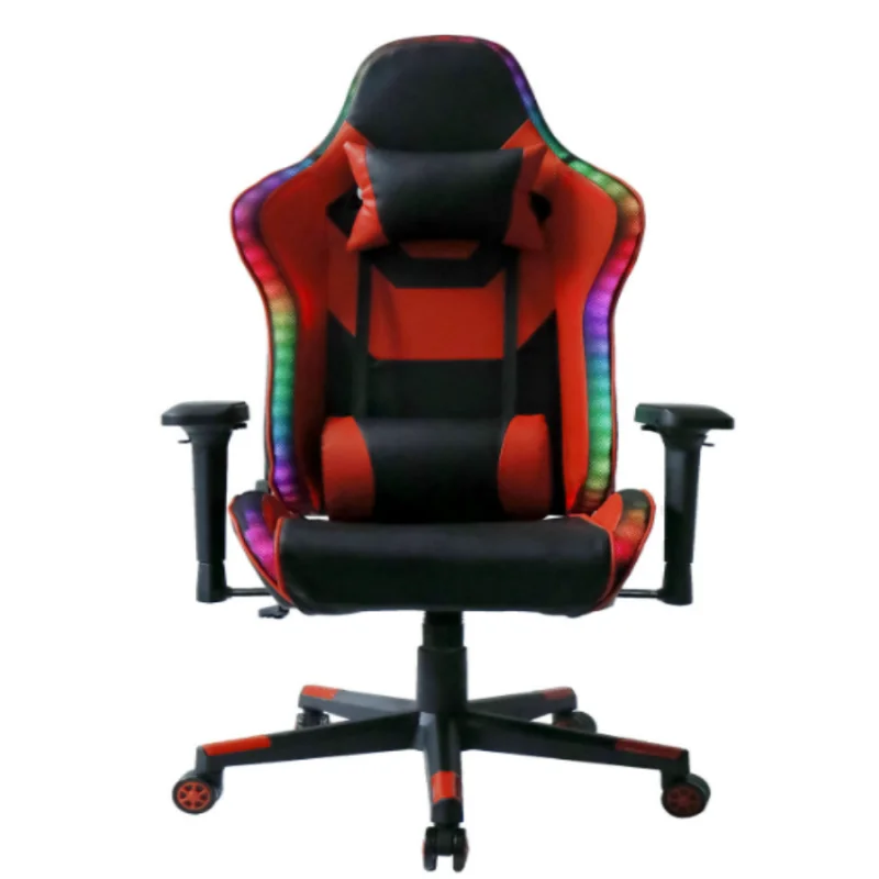 Ergonomic electric gaming chair with RGB LED lights, 4D armrests, PU leather, high backrest, adjustable height, southwest design