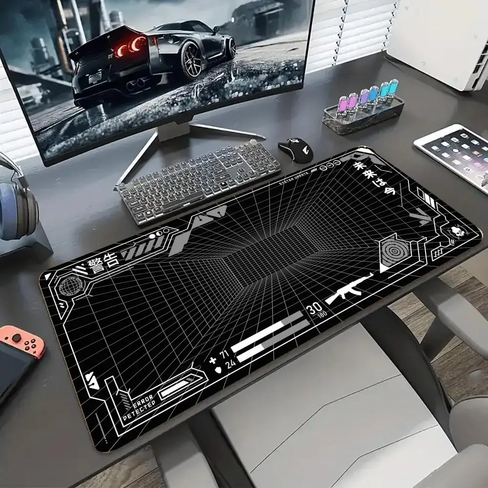 Perspective Grid Desk Mat Gaming Mat Pad on The Table Office Gamer Accessorie Keyboard Mat White Mouse Pad Mouse Carpet  playmat