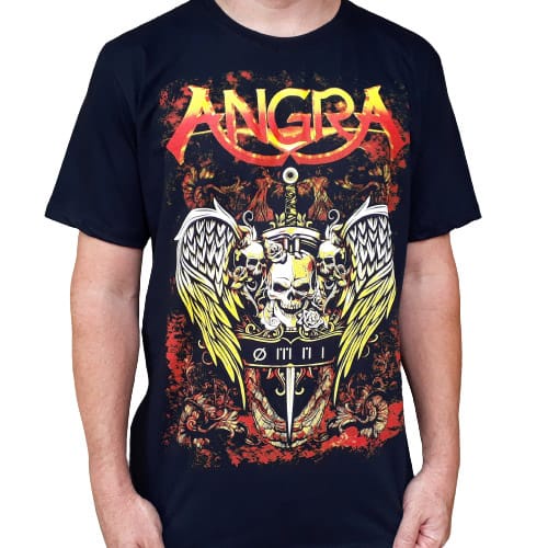 Camiseta Angra Omni 100% Algodão Excelente Caimento 100% Algodão Bomber