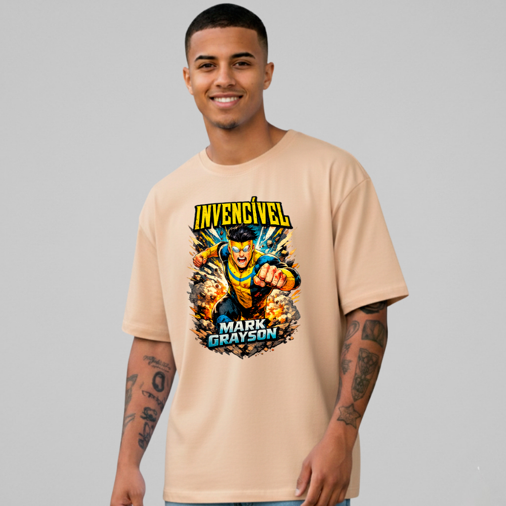 Camiseta Oversized Invencivel 4 Temporada Omni Man Rolistore