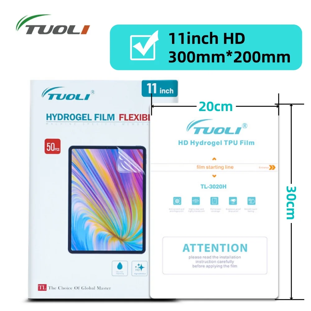 TUOLI 10pcs Universal Tablets Film Hydrogel Movies Screen Protector for iPad Air 11inch 13inch HD Transparent Films for Cutting