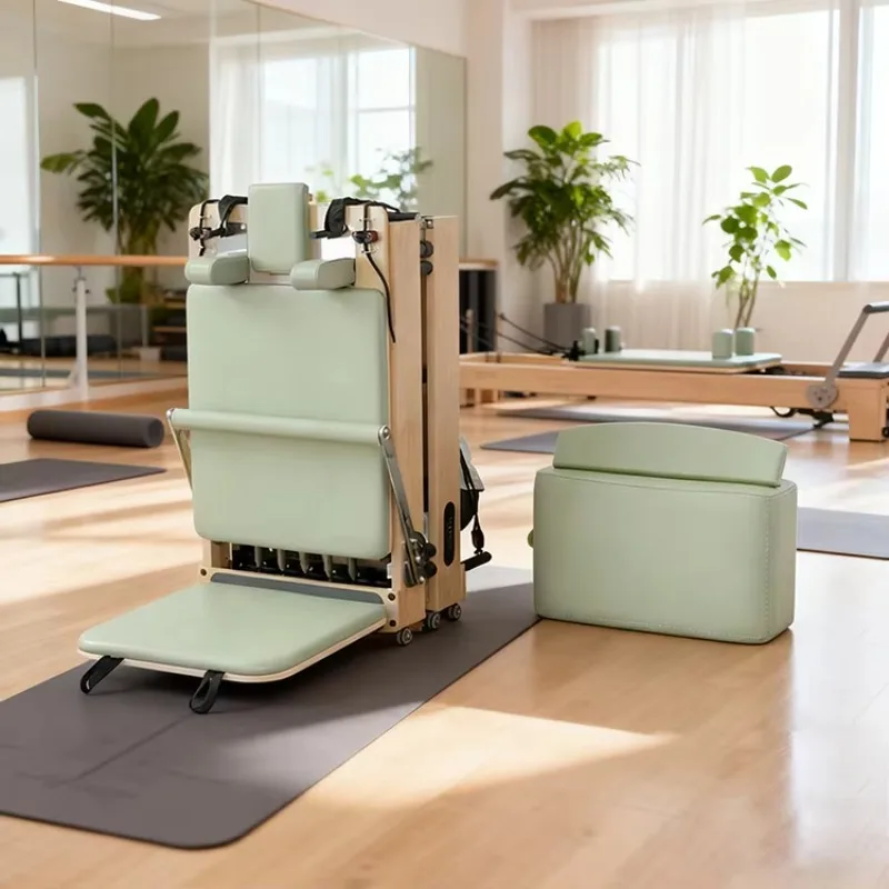Home Use Fitness Portable Wood Foldable Pilates Beech Wood  Pilates Reformer Pilates Bed Machines Equipment