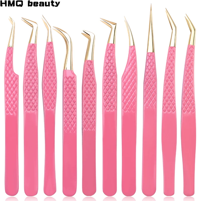 New 1Pc Eyelash Tweezers Anti-static Non-magnetic Professional Pincet 3D Eyelash Extension Tweezer 100% Closure Makeup Tool