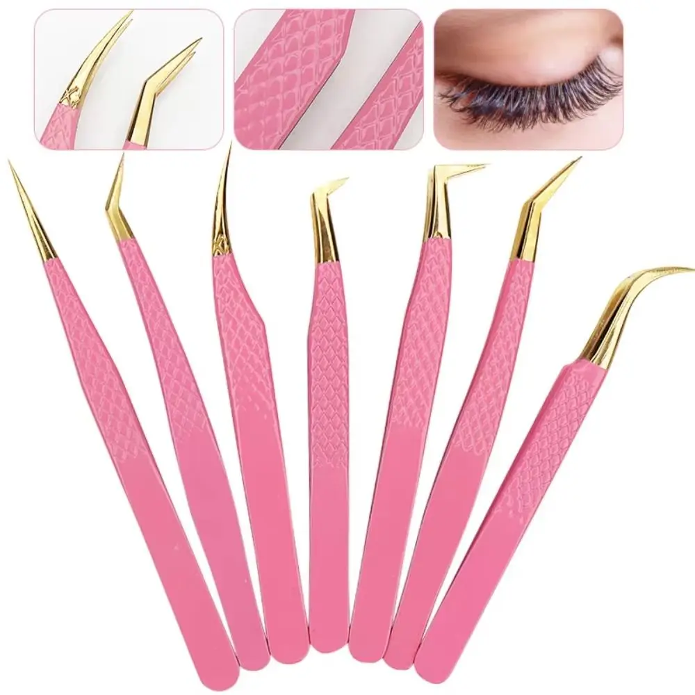 Anti-static Eyelash Extension Tweezer Non-magnetic Stainless Steel Fiber Tip High Precision Superhard Makeup Tool Beauty Salon
