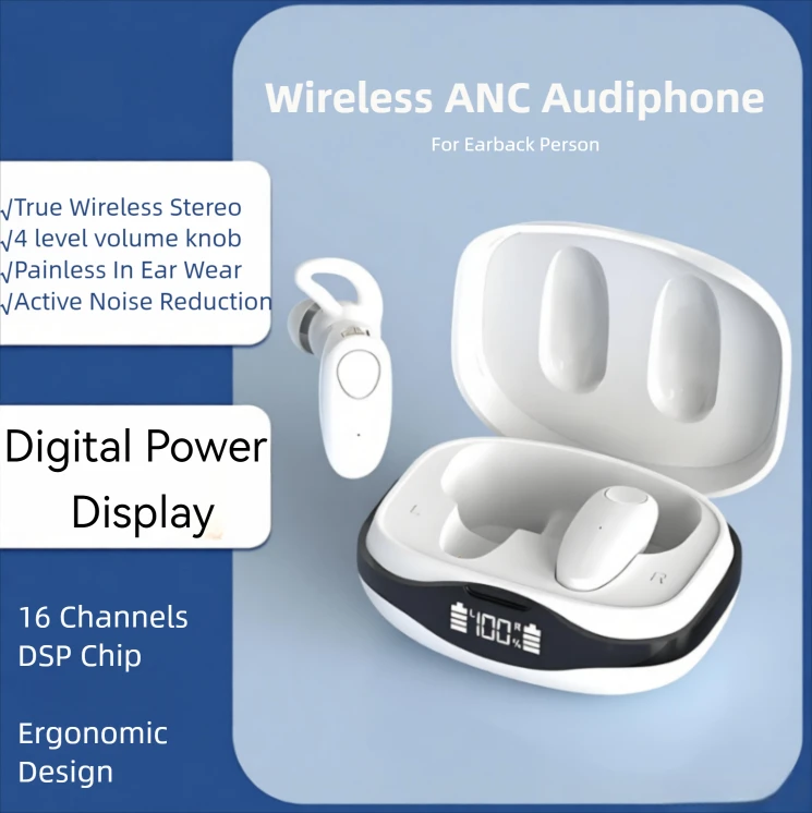 In-Ear Painless Ergonomic Headset 16 Channels DSP Chip Active Noise Reduction Audiphone Digital Power Display For Earback Person