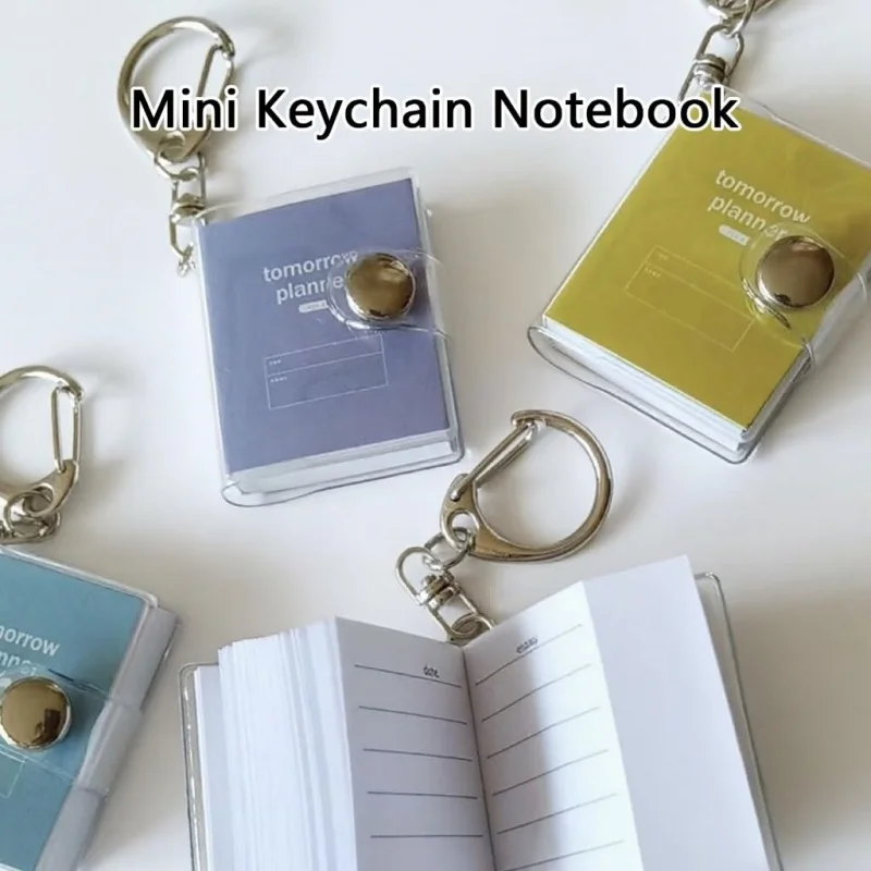 Portable Journal Miniature PVC Notebooks With Keyring 2Pcs Travel Notebook Keychain For Car Key Handbags Backpacks Charm