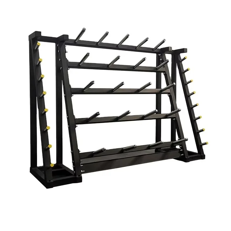 Foldable Multifunctional Steel Barbell Plate Storage Rack Gym Fitness Equipment Stable Durable Structure