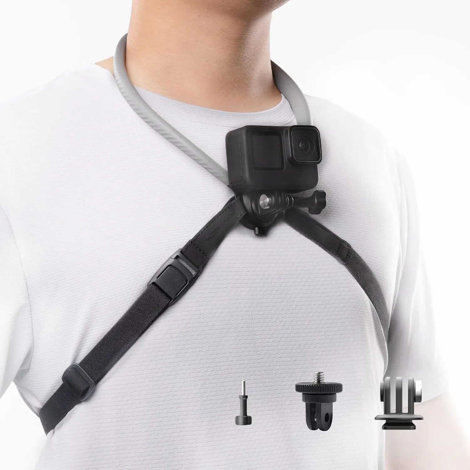 PGYTECH Caplock Neck Hold Mount Chest Mount For GoPro 12/11/10 Insta360/DJI Osmo Action Silicone Action Camera/Phone Accessories