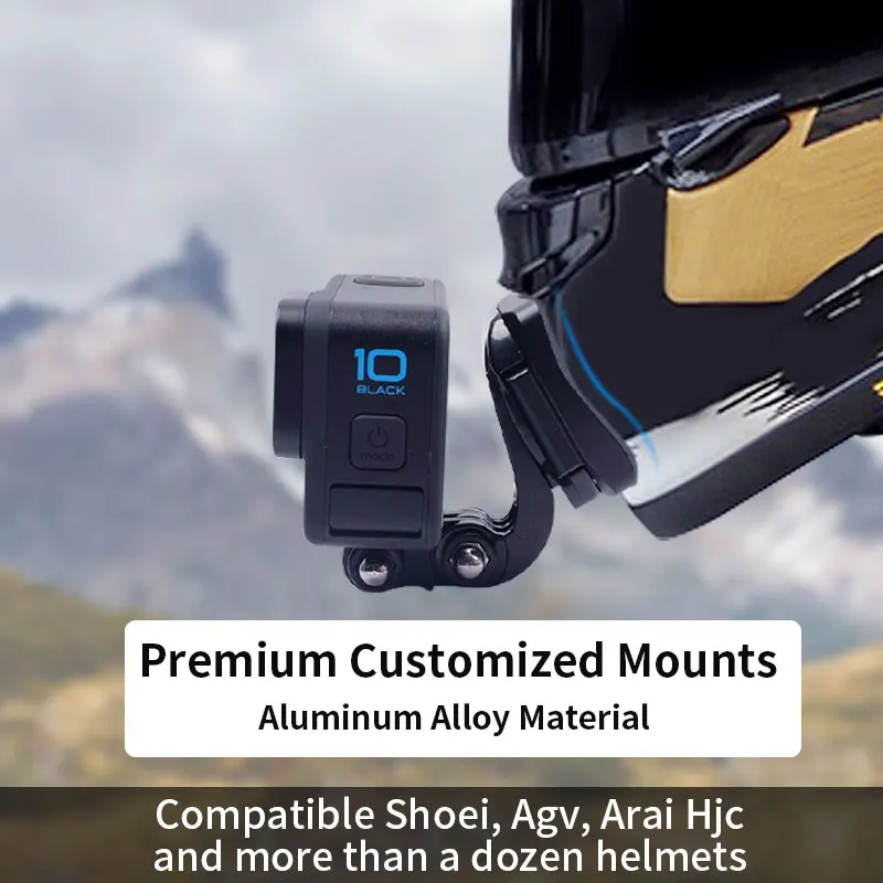 Premium Customized Motorcycle Helmet Aluminium Chin Action Camera Mounts for GoPro  accessories for Shoei Agv Arai Go Pro Helm