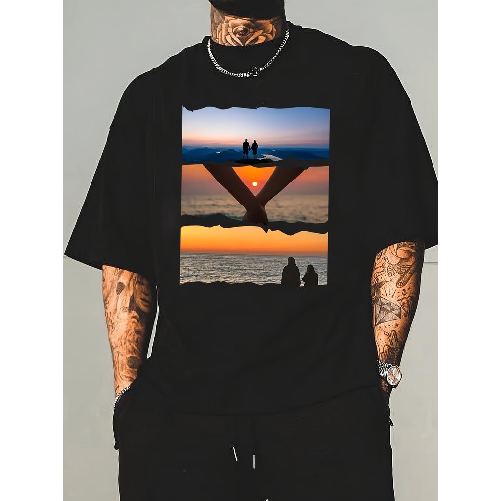 Camiseta Oversized 100% Algodão Camiseta  Estampa Unica Upload Fotos Amigos Pets Presente Aniversario Casua