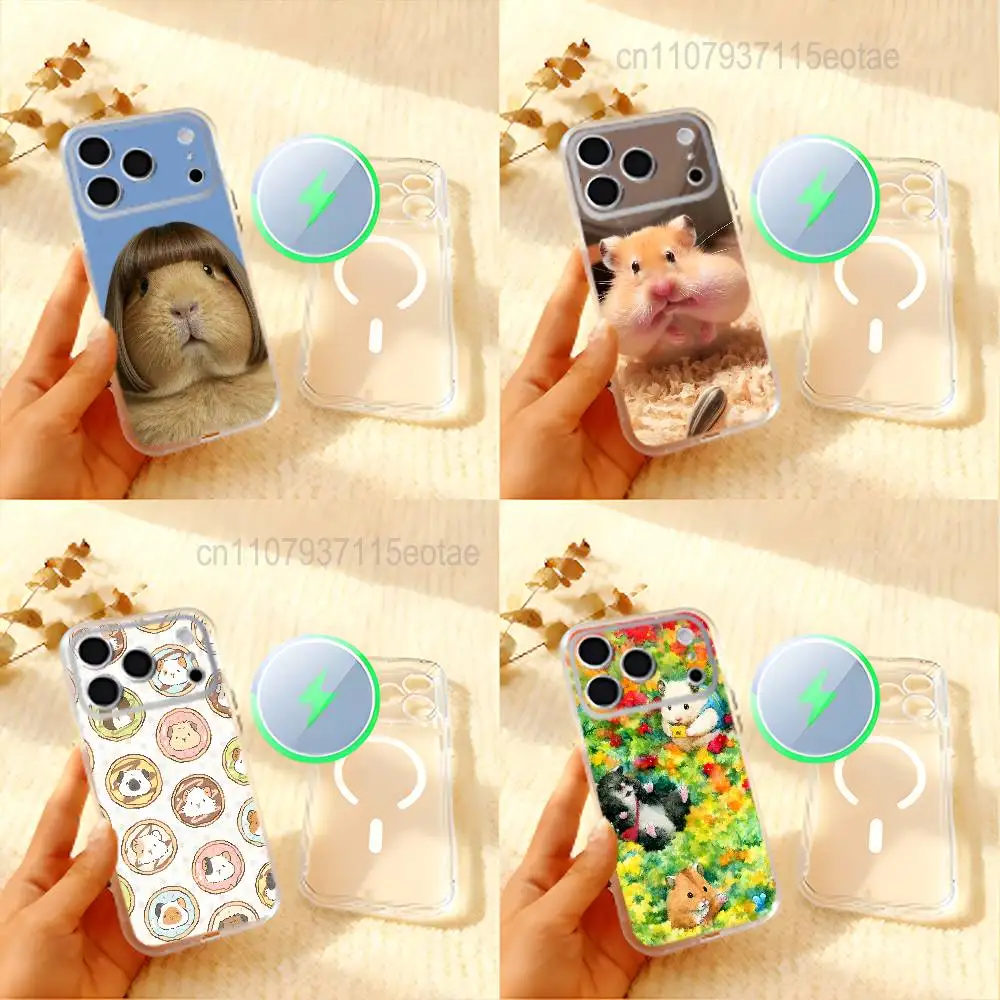 Cute M-Mouse Rat Hamster Phone Case For iPhone 17,16,15,14,13,12,11 Pro,Max,Plus,Mini,Air,E Magnetic Frosted Clear