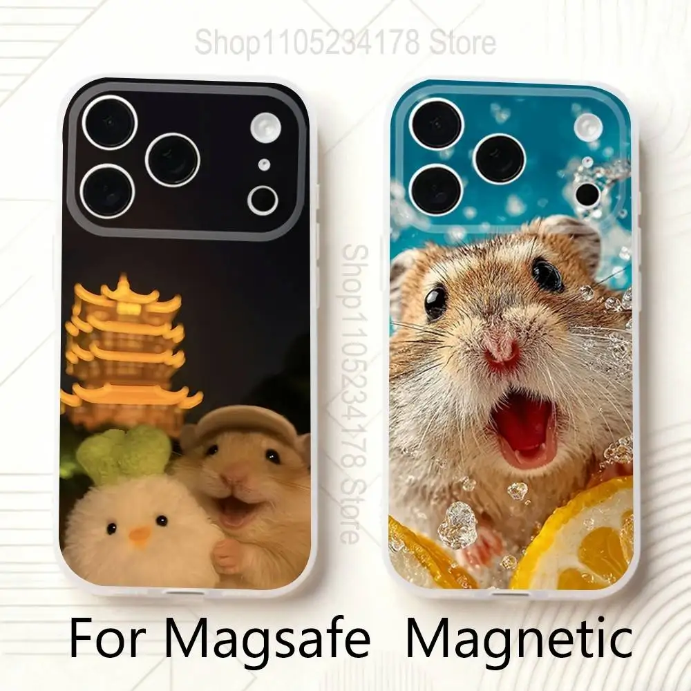 Cute M-Mouse Rat Hamster For iPhone 11,12,13,14,15,17,16,Pro,Plus,E,Max,Air,Mini Clear Magnetic Frosted Cover