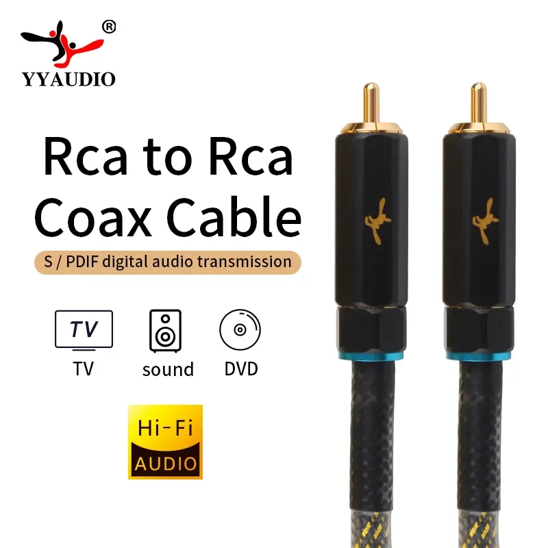 RCA to RCA Cable Digital Coaxial Audio Cable Subwoofer Cable SPDIF Male Premium Stereo Connector Hifi Subwoofer Cable AV TV