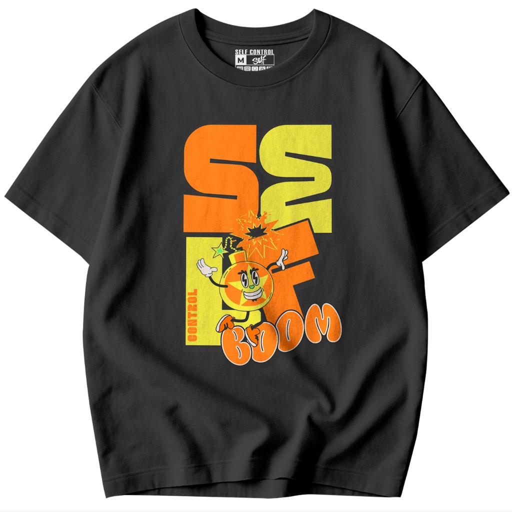 Camiseta Self Control Streetwear Oversized Boom Cartoon