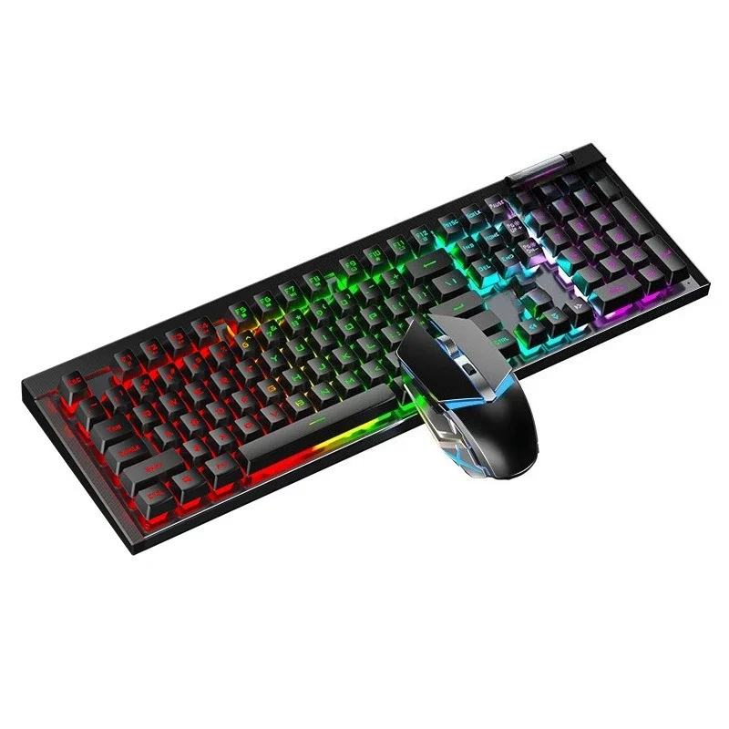 Rechargeable wireless keyboard and mouse set, suitable for office home games e-sports