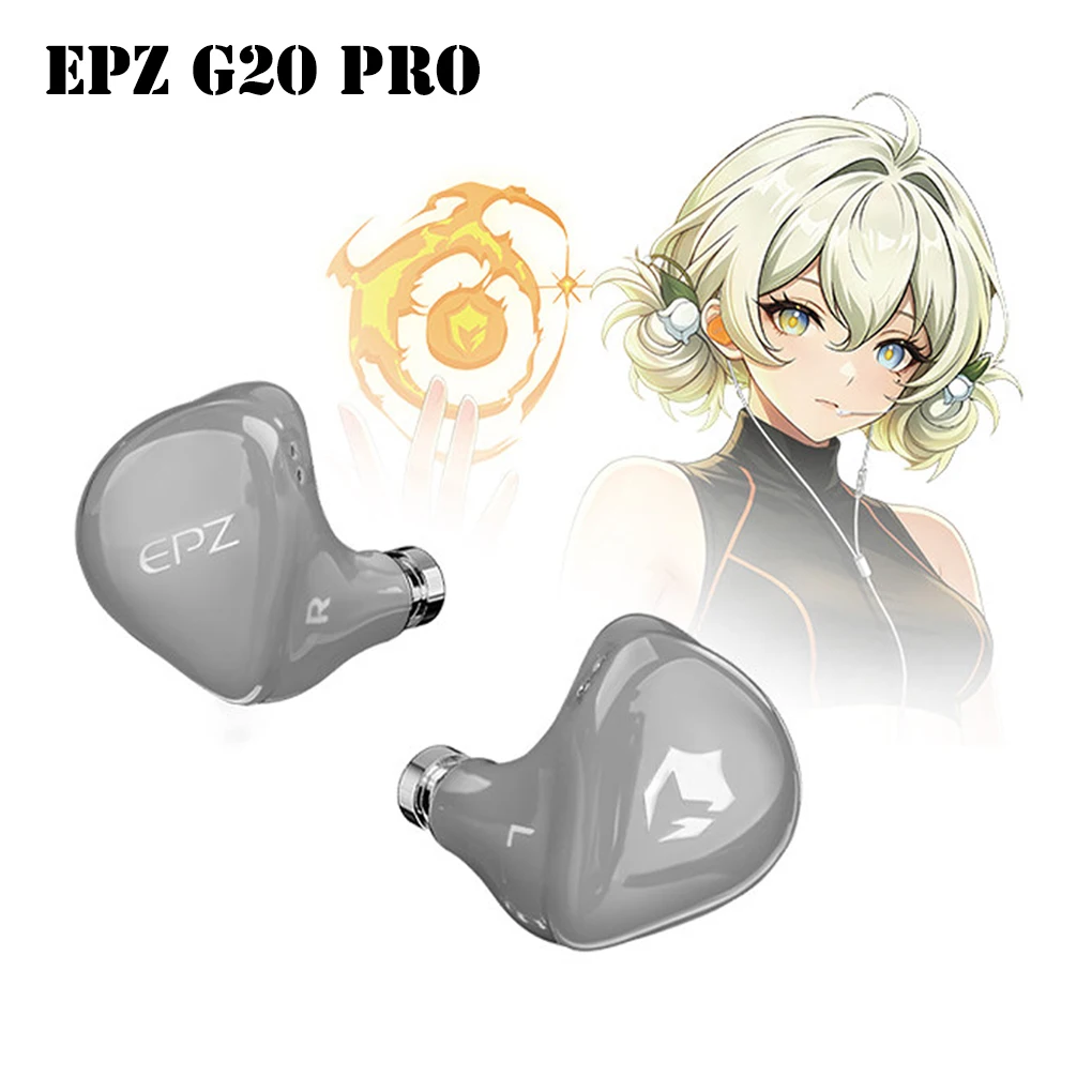 EPZ G20pro In Ear Earphones HIFI Music E-Gaming IEMs 10mm LCP PU Dynamic Driver Type-C Plug Wired Earbud with Detachable Cable