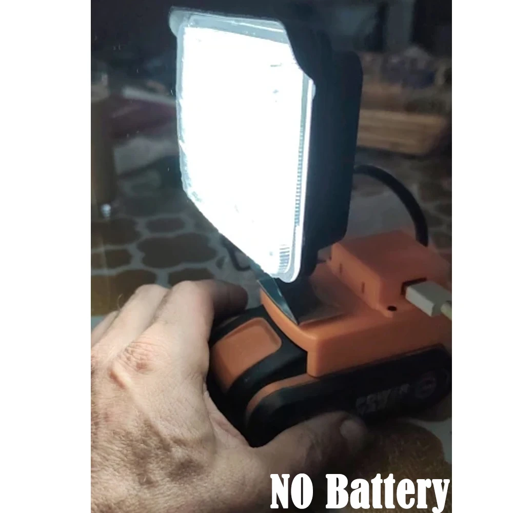 Portable Wireless LED Work Light For Worx 4Pin WA3551.1 Lithium Battery Outdoor Camping Travel Emergency Light (No Battery)