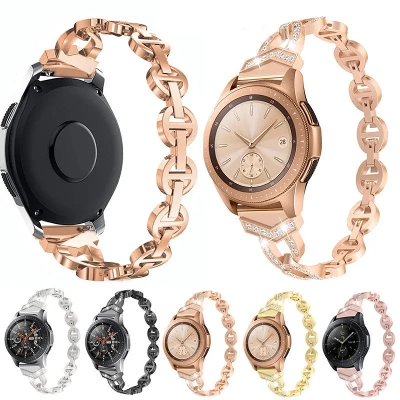Metal Diamond Strap for Samsung Watch 7 6 5 4 FE Huawei GT5/4/3/2 Quick Release Metal Belt for Amazfit Active 2/GTR 4/GTS 4 Band