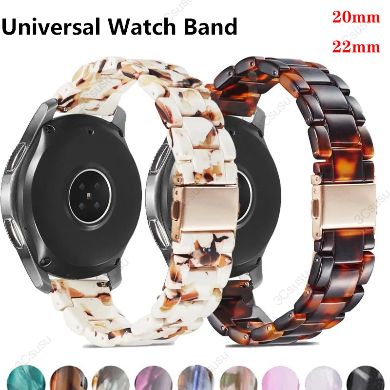 20mm/22mm Watch Strap For Samsung Galaxy watch 4/5/5 pro/Classic 46mm/Active 2 woman resin bracelet For Amazfit GTR/GTS 4 bands