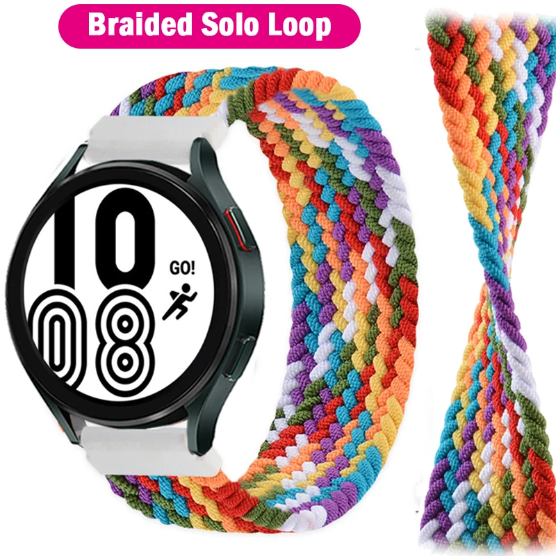 Braided strap for Samsung Galaxy watch 5/3/4/classic/active 2 20/22mm Solo Loop bracelet Huawei/Amazfit Gtr/GTS 4-3-2-e-pro band
