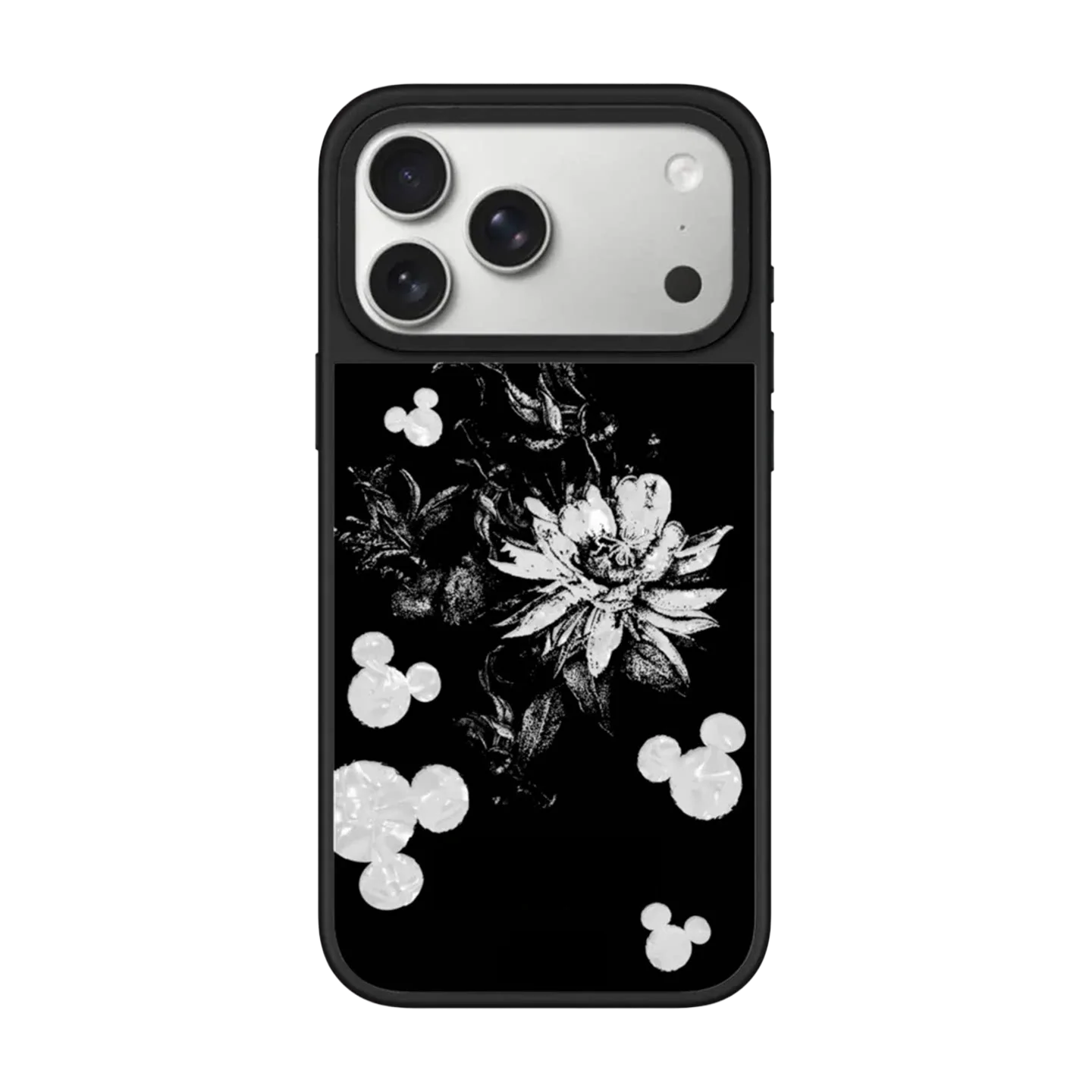 Black White Mouse Flower Mirror / Stand / Matte Magnetic Case: Compatible with IPhone 17 16 15 14 13 12 Pro Max 17 Air