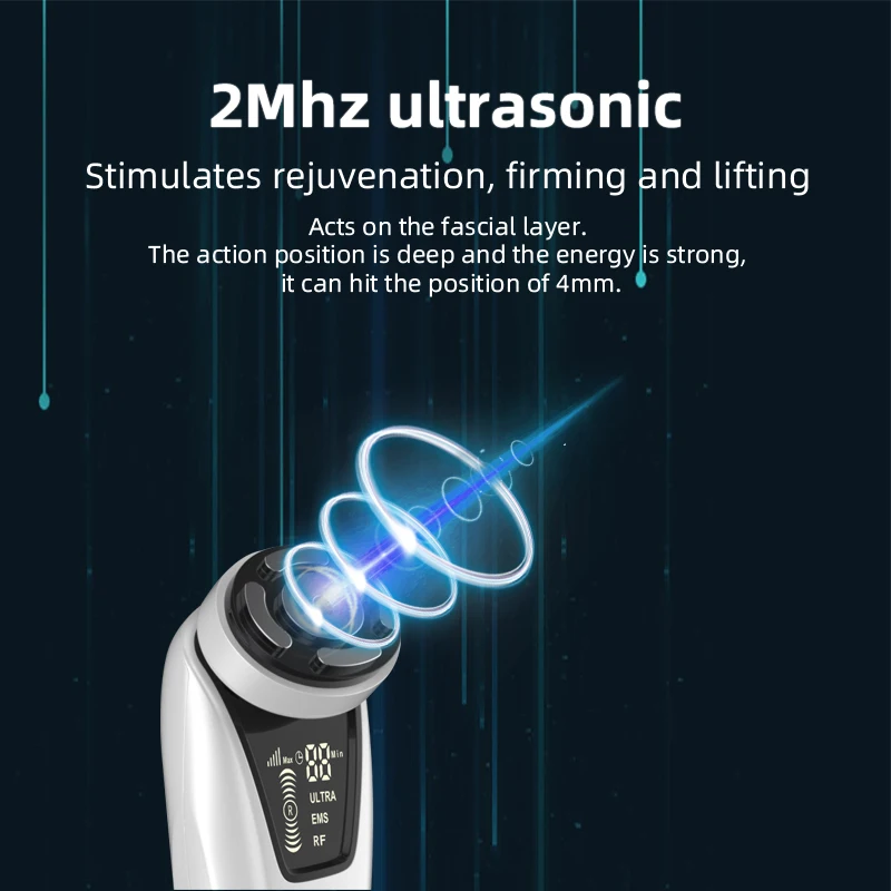 EMS Face Lifting Massager Facial Microcurrents Facial Massager LED Light Therapy Skin Tighten Machine Anti-aging Facial Massager