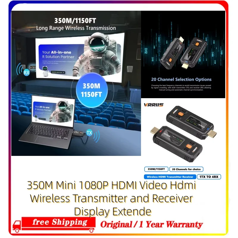 350M Mini 1080P HDMI Video Hdmi Wireless Transmitter and Receiver Display Extender For Camera PC Laptop to TV Monitor Projector