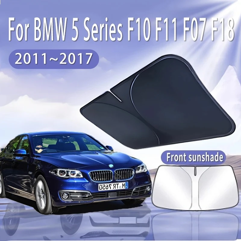 For BMW 5 Series F10 F11 F07 F18 2011~2017 Foldable Car Sun Visor Front Windshield Sunshade Heat Insulation Summer Accessories