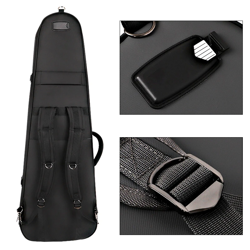 Trendy 41-Inch Electric Guitar Bag Waterproof Padded Bass Gig Bag Portable Instrument Backpack for Stage Travel Daily Storage