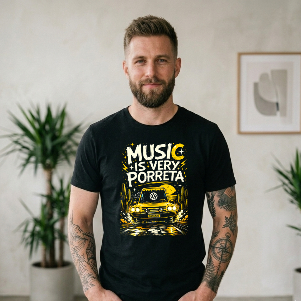 Camiseta Music Is Very Porreta Mamonas Algodão Unissex