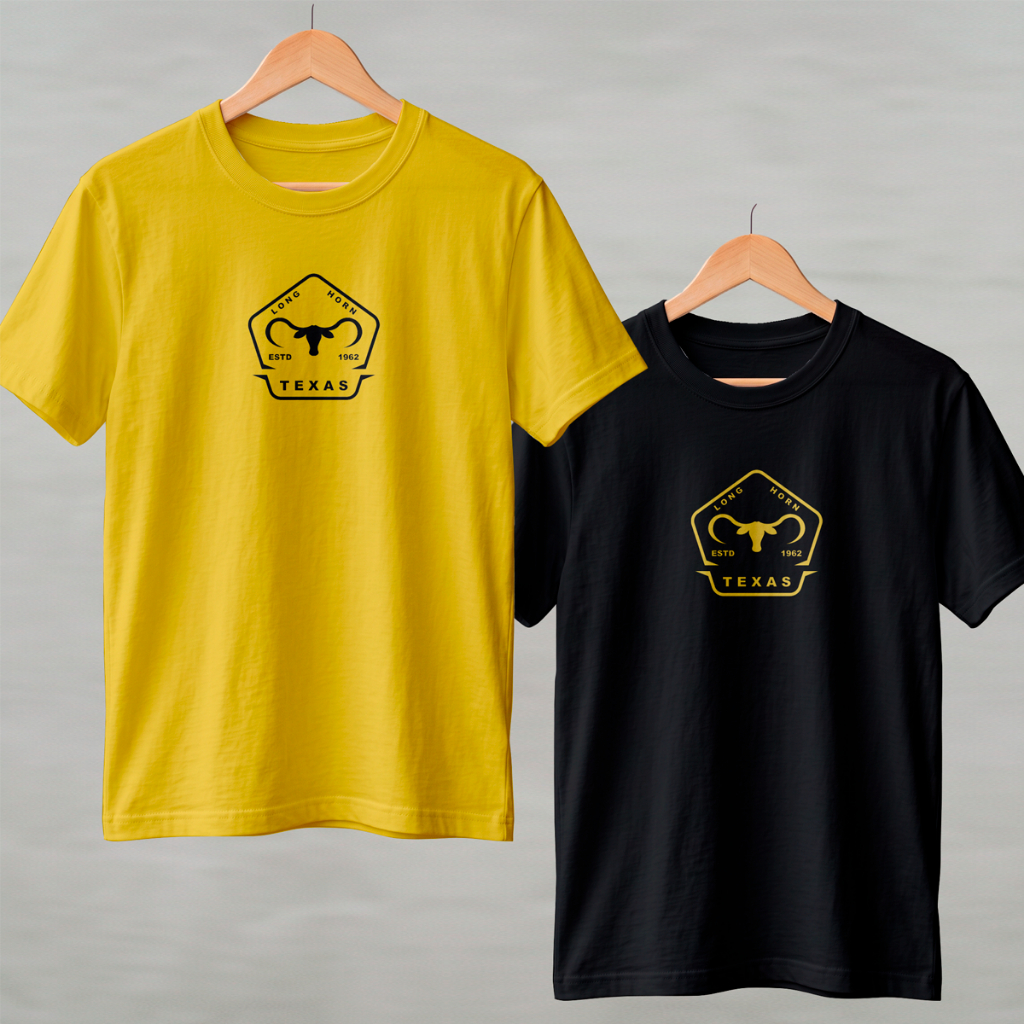 Kit 2 Camisetas Masculina Estampada LONG HORN TEXAS Tshirt Malha Premium