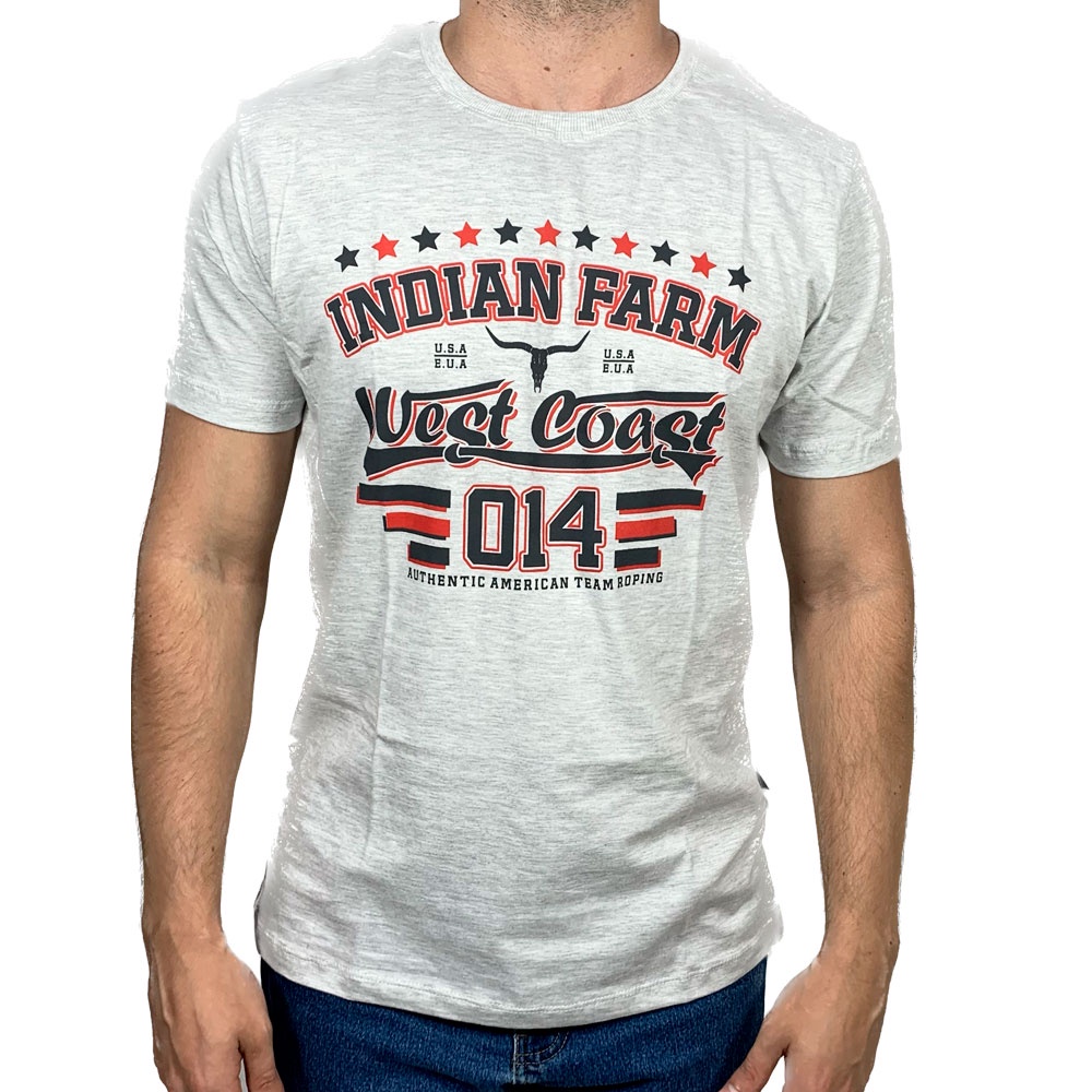 Camiseta Country Masculina Long Horn Indian Farm