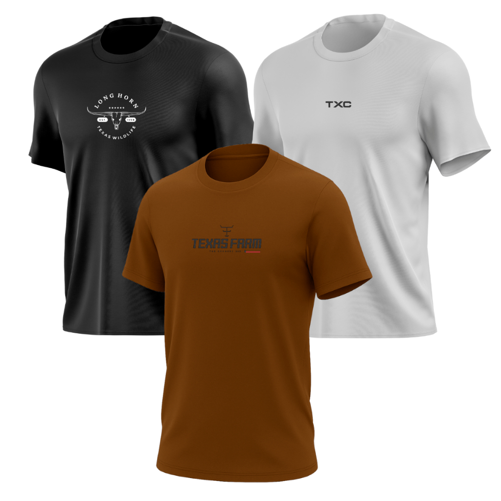 Kit 3 Camisa Camiseta Texas Long Horn Truck Country Casual