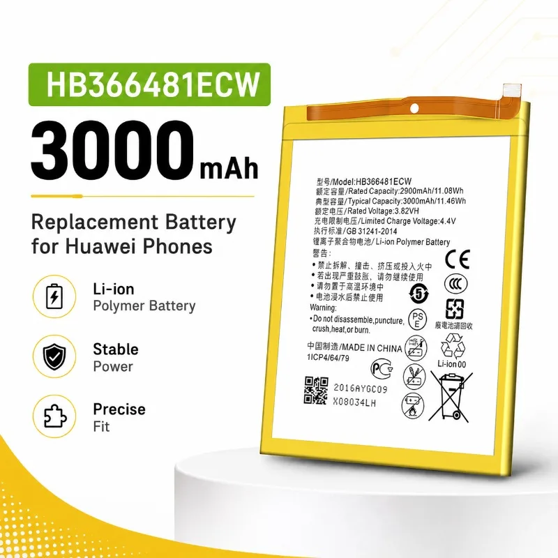 HB366481ECW Battery for Huawei Y6 2018 Nova Lite 2 Honor V9 Play P Smart Replacement Rechargeable Mobile Phone Battery