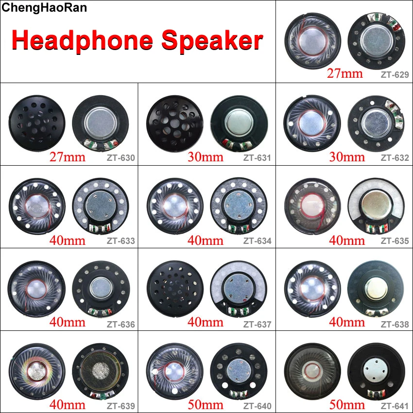 1pcs 27mm 30mm 40mm 50mm Driver Hifi Bluetooth White Magnetic Headphone Speaker High-end Earphone Diy Loudspeaker Repair Parts