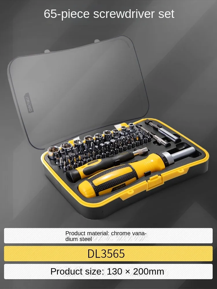 DELI Screwdriver Kit Household Screwdriver Set Magnetic Screwdriver Set for Household With Slotted/Philips/Pozi/Hex/Torx Head