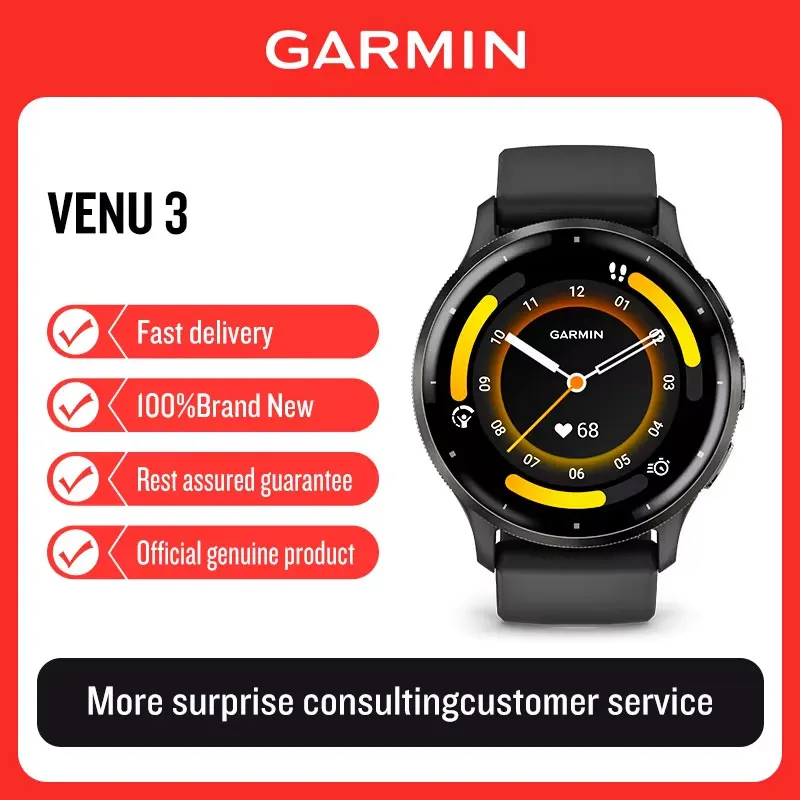Garmin venu3s/3 running Professional sports watch for fitness running, HRV, swimming, and smartwatch