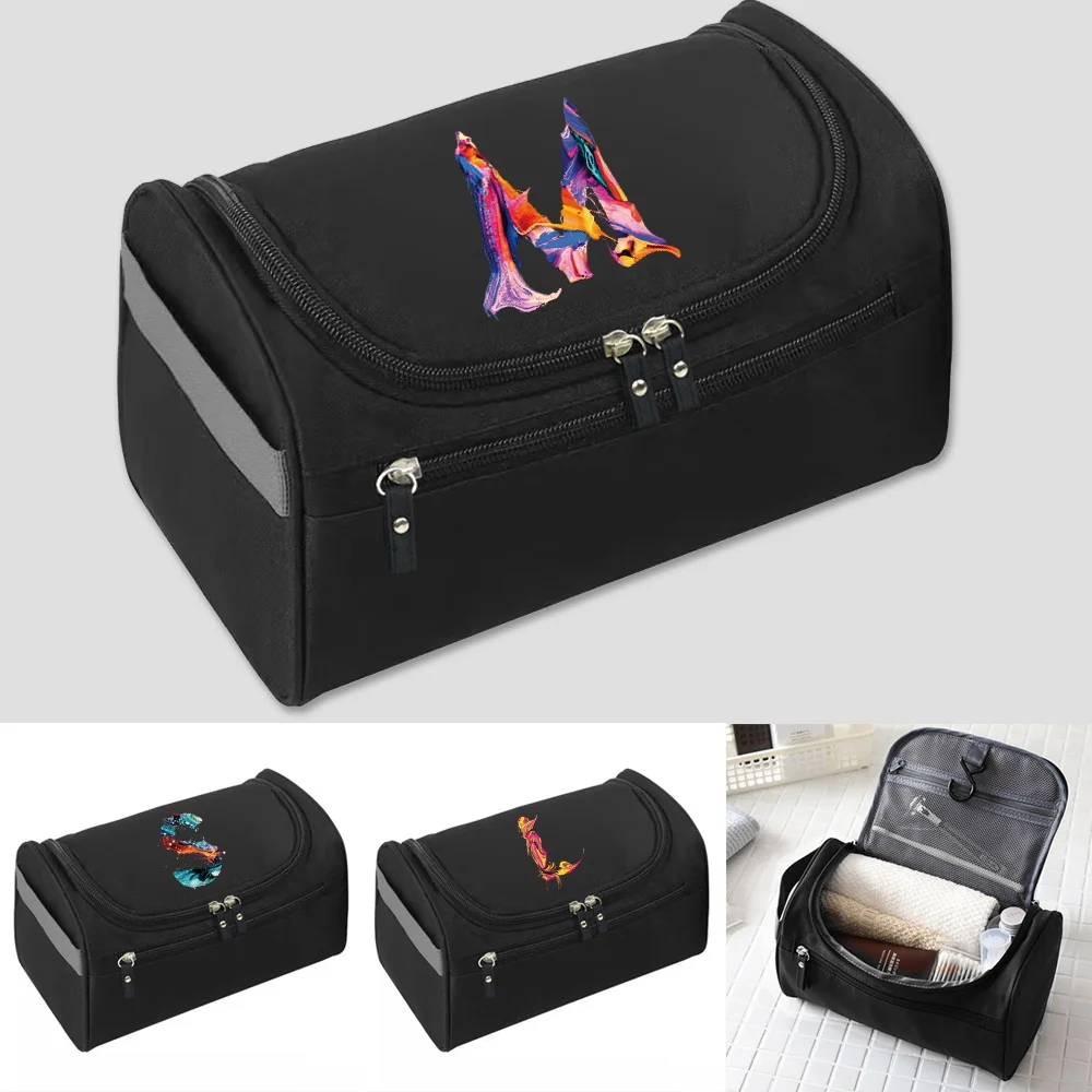 Paint Letter Cosmetic Bag High Quality Makeup Bags Toiletries Organizer Waterproof Travel Storage Neceser Hanging Home Wash Pack