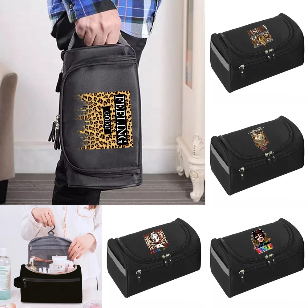 Leopard Print Cosmetic Bag Travel High Quality Makeup Bags Toiletries Organizer Waterproof Storage Neceser Hanging Home Wash Bag