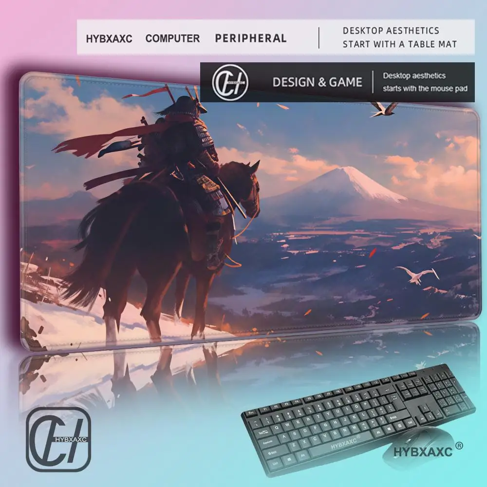 Japan s-samurai Mouse Pad Large Desk Mat Keyboard Ergonomic Office Rubber Game PC Non-slip Anti-fray Home Custom Best Price