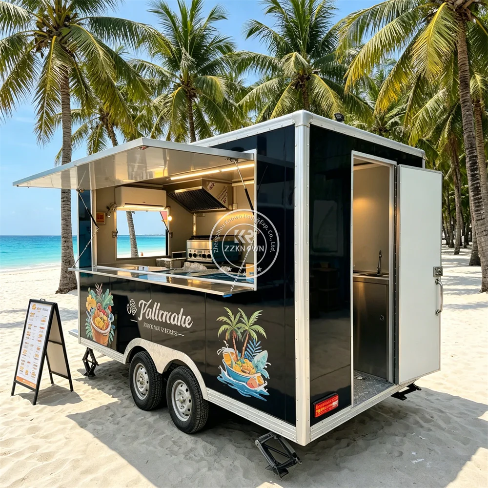 Heavy Duty Concession Stand Mobile Pizza Donut Food Truck Mobile Kitchen Trailer Professional Food Trailer with Equipment