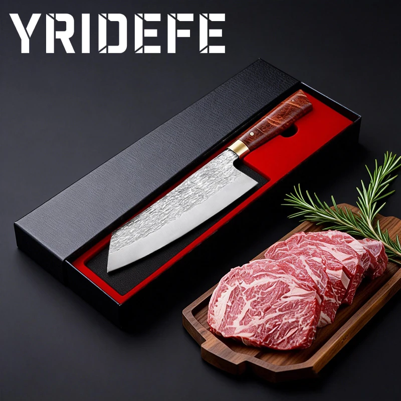 Japanese-style kitchen knife, kitchen cooking accessories, hand-forged stainless steel multi-purpose knife, gift box included