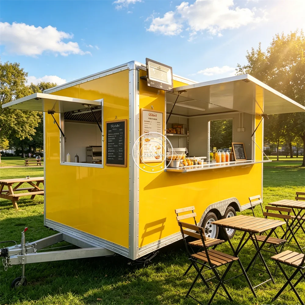 Mobile BBQ Food Truck Taco Trailer Hot Dog Snack Cart USA Food Trailer With Professional Kitchen Equipment