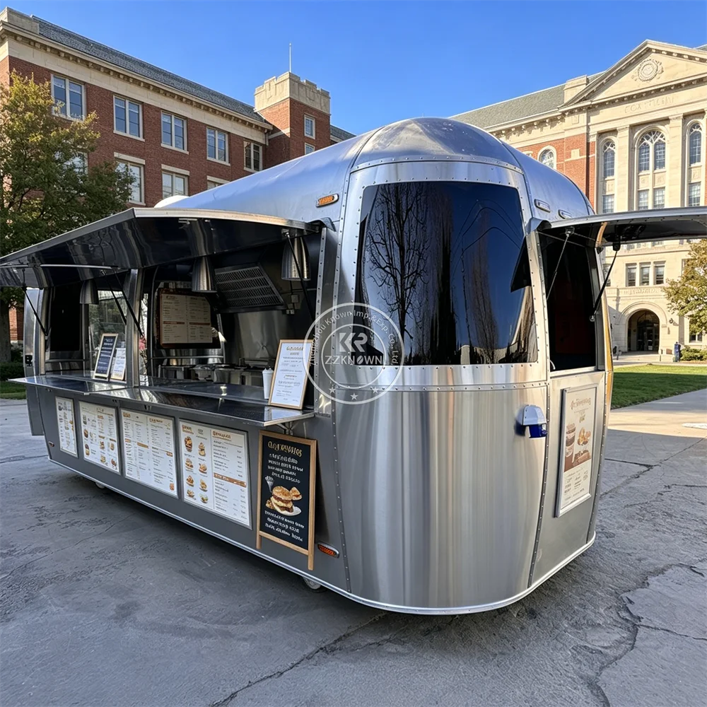 Mobile Food Trailer Professional Catering Trailer Customized Commercial Burger Food Truck With Full Kitchen Equipment